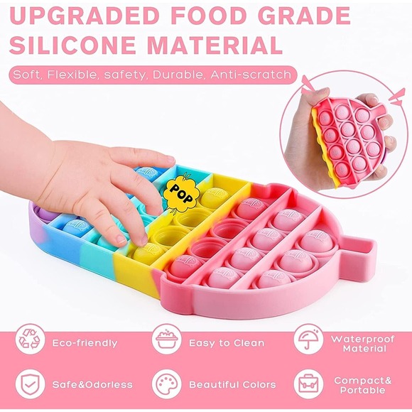 4 Pack Macaron Mini Pop Easter Pack Fidget Small Toys, Cute Fidget Popper Toy - Picture 4 of 7